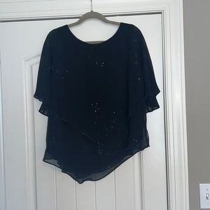 Coldwater Creek Sparkly Black Blouse